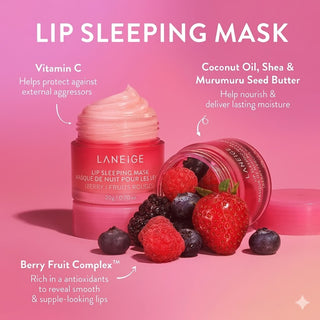 LANEIGE Lip Sleeping Mask Berry — Overnight Lip Treatment 0.7 oz (20g)