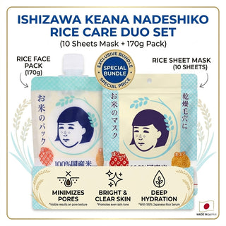 Ishizawa Keana Nadeshiko Rice Care Duo Set – Sheet Masks (10pc) & Face Pack (170g)