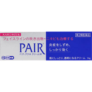 LION Pair Acne Cream W - Japanese Medicated Spot Treatment for Pimples & Blemishes 0.49 oz (14g)