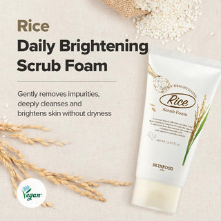 SKINFOOD RICE DAILY BRIGHTENING SCRUB FOAM 5.07 oz