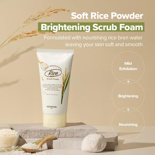 SKINFOOD RICE DAILY BRIGHTENING SCRUB FOAM 5.07 oz