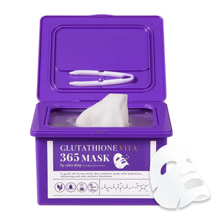 Glutathione Face Mask 30 Pack | Vegan Sheet Mask with Vitamin C & Niacinamide