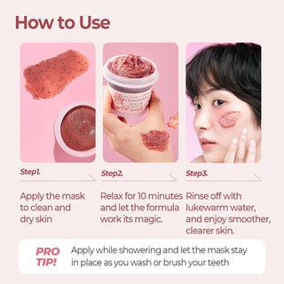 SKINFOOD BLACK SUGAR STRAWBERRY MASK WASH OFF 3.52 oz