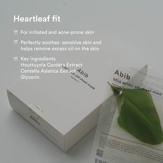 Mild acidic pH sheet mask Heartleaf Fit 30ml (5pcs)