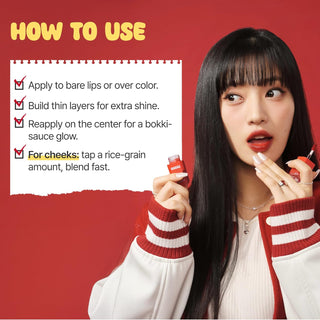 Black Rouge Glow Bokki Tint 0.15 oz (4.5 g) - GB01 Pepper Red