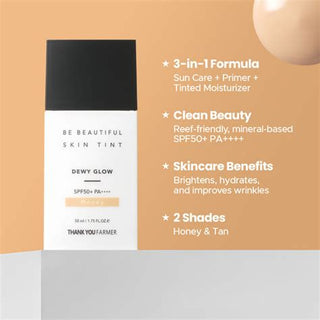 THANK YOU FARMER Be Beautiful Skin Tint  –– Honey –– 1.69 oz